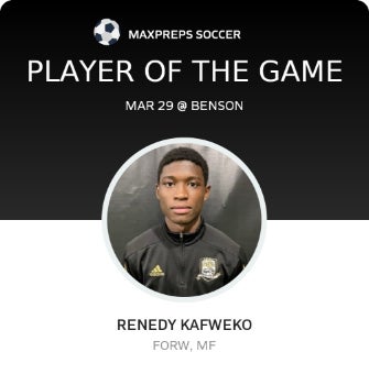 #9 Renedy Kafweko Player of the Game badge