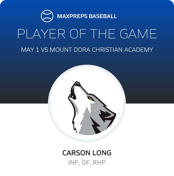 #9 Carson Long Player of the Game badge