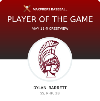 #23 Dylan  Barrett Player of the Game badge