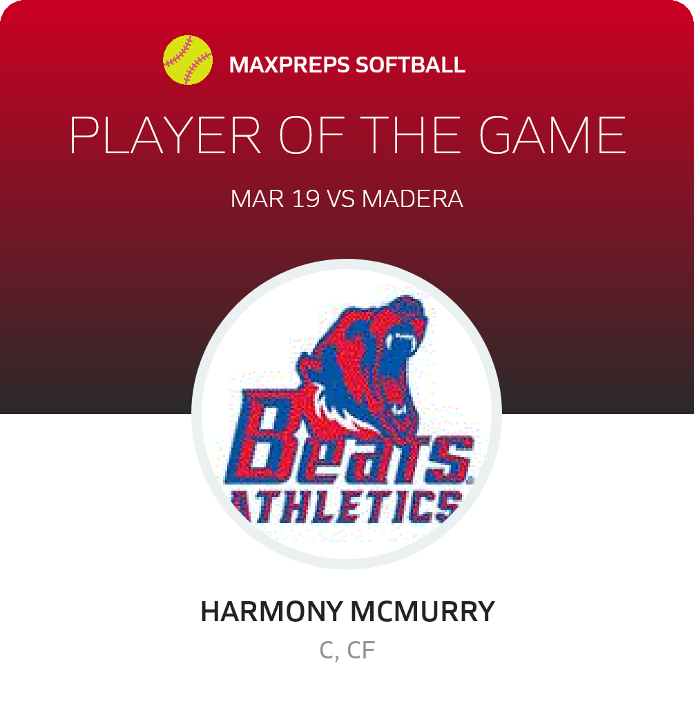 #5 Harmony McMurry Player of the Game badge