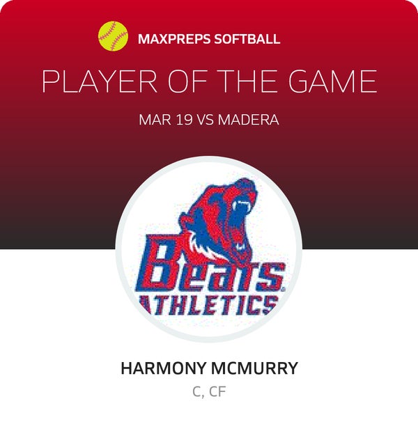 #5 Harmony McMurry Player of the Game badge
