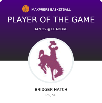 #13 Bridger Hatch Player of the Game badge