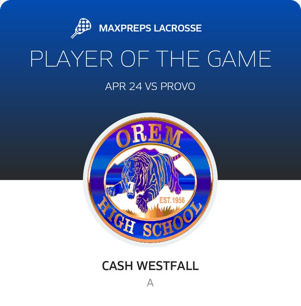 #16 Cash Westfall Player of the Game badge