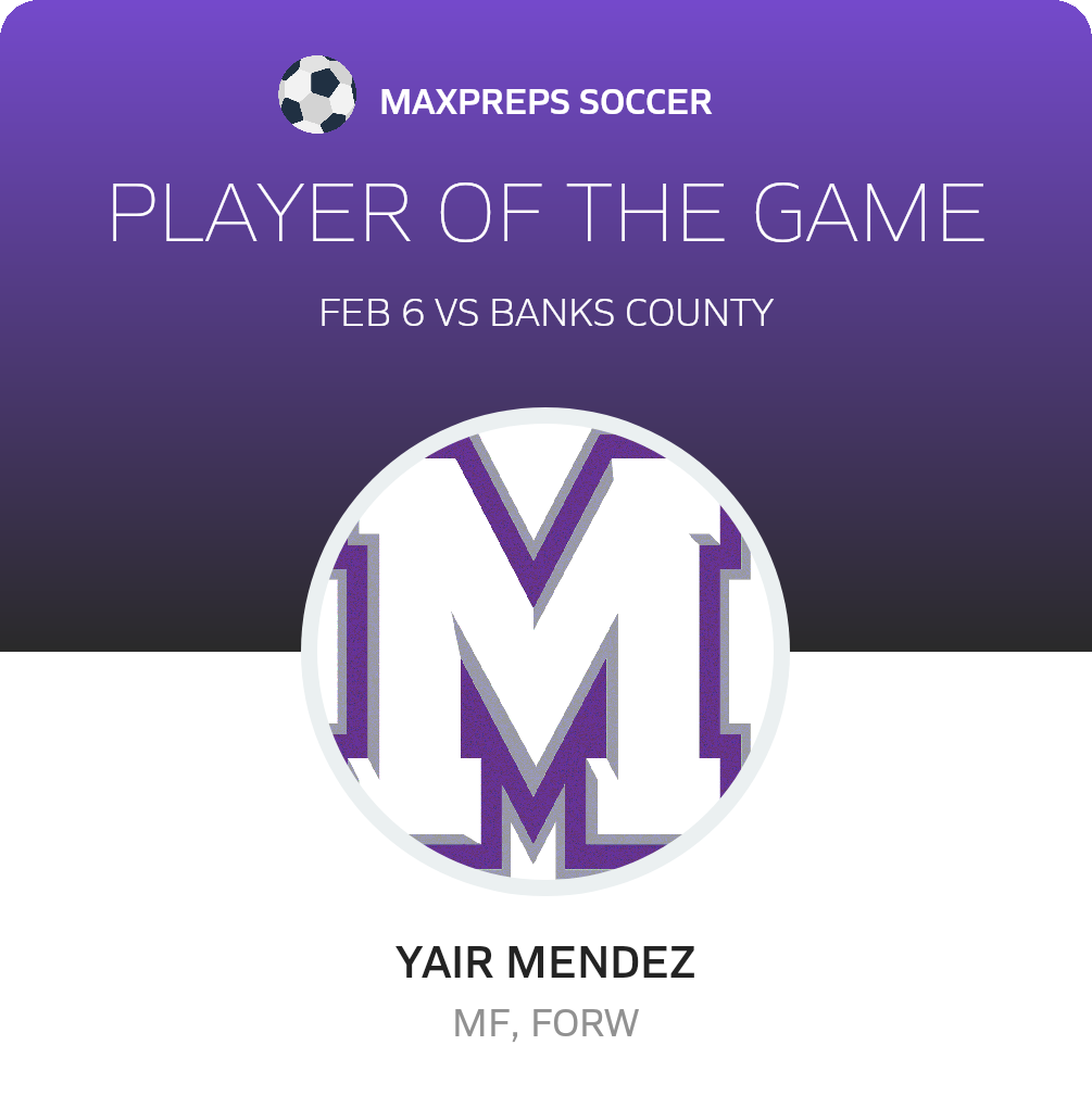 #9 Yair Mendez Player of the Game badge