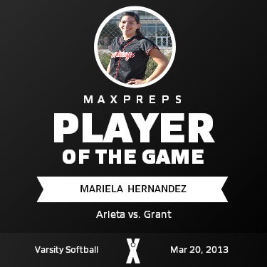 #18 Mariela Hernandez Player of the Game badge