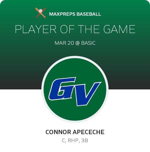 #17 Connor Apeceche Player of the Game badge
