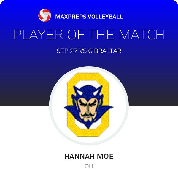 #10 Hannah Moe Player of the Game badge