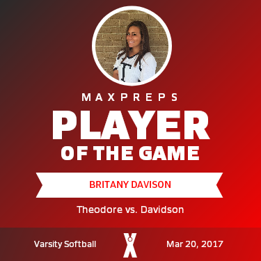 #16 Britany Davison Player of the Game badge