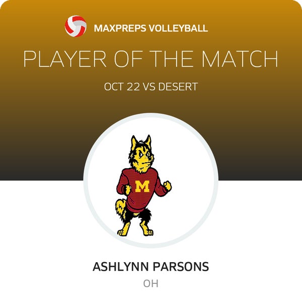 #3 Ashlynn Parsons Player of the Game badge
