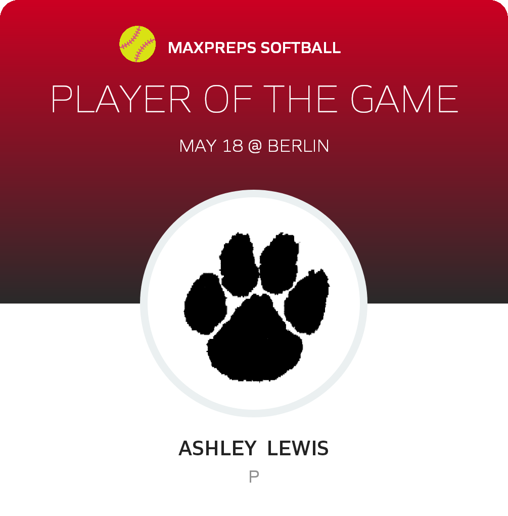 #16 Ashley  Lewis Player of the Game badge