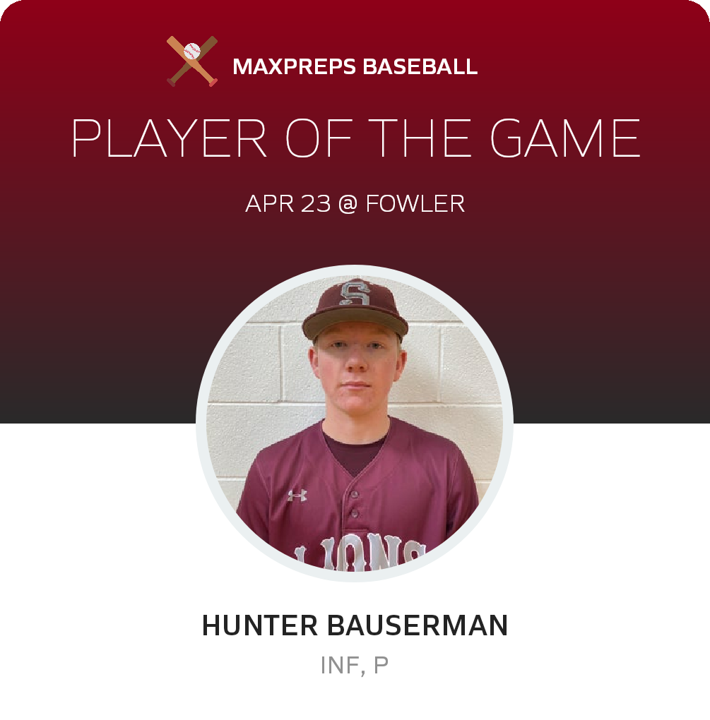 #2 Hunter Bauserman Player of the Game badge