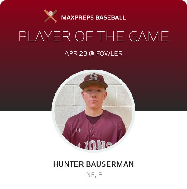 #2 Hunter Bauserman Player of the Game badge