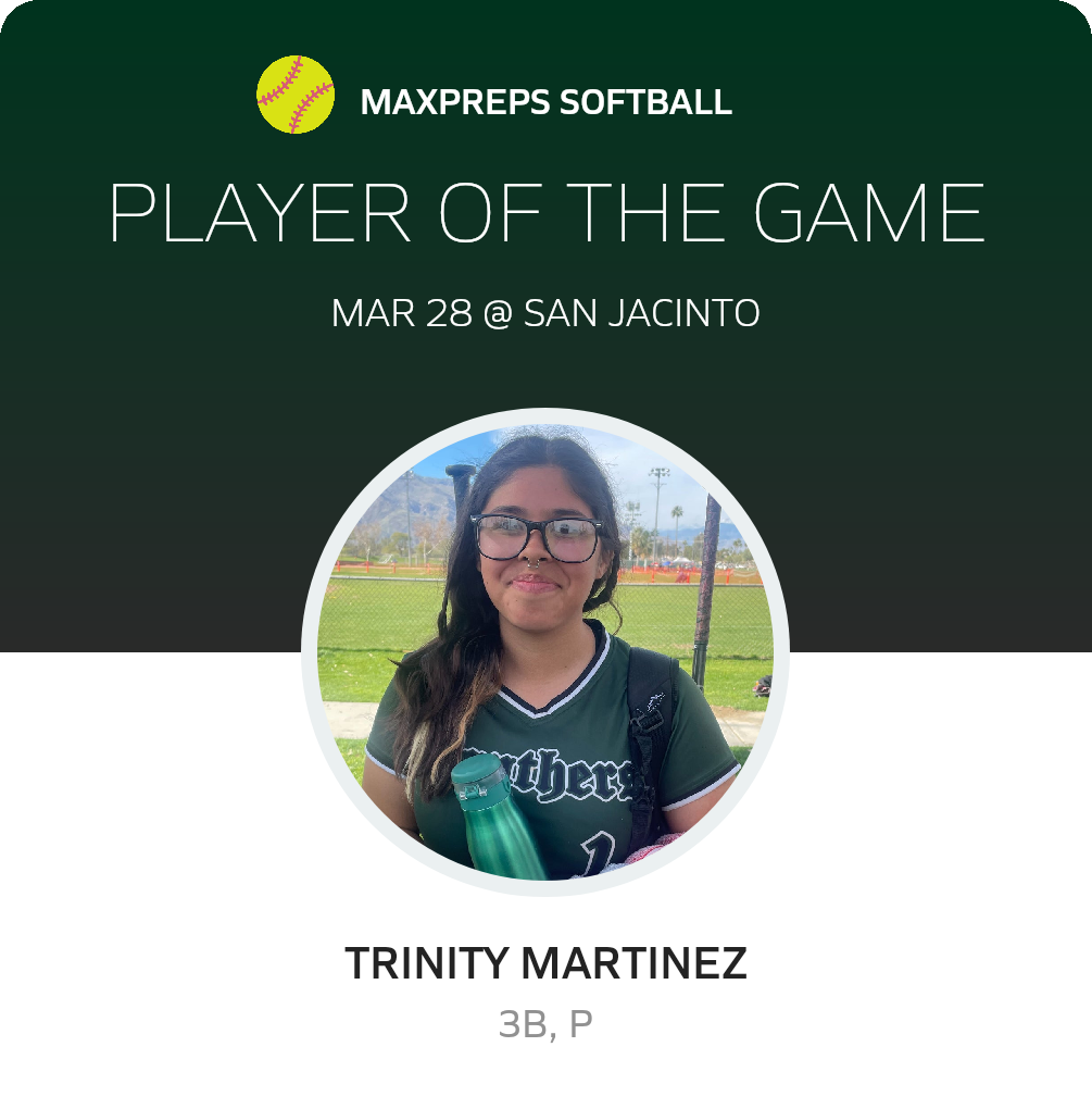 #1 Trinity Martinez Player of the Game badge