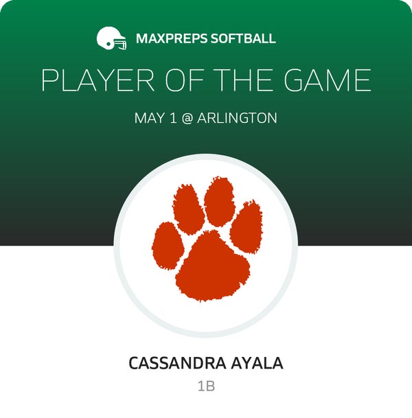 #34 Cassandra Ayala Player of the Game badge
