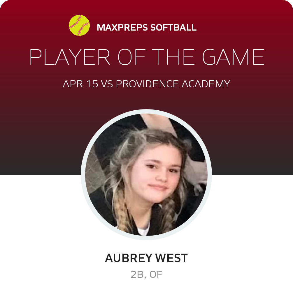 #44 Aubrey West Player of the Game badge