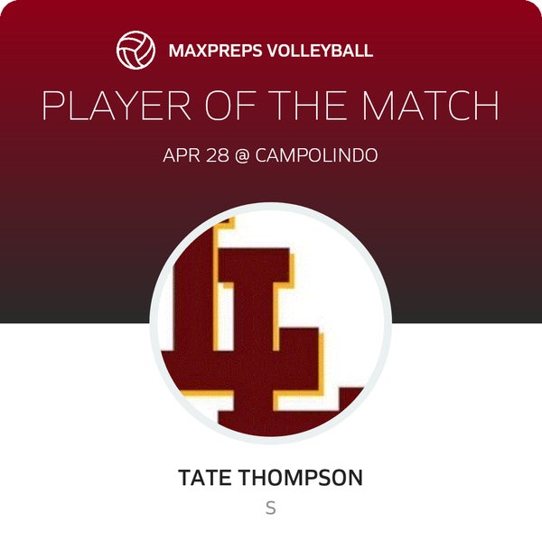 #5 Tate Thompson Player of the Game badge