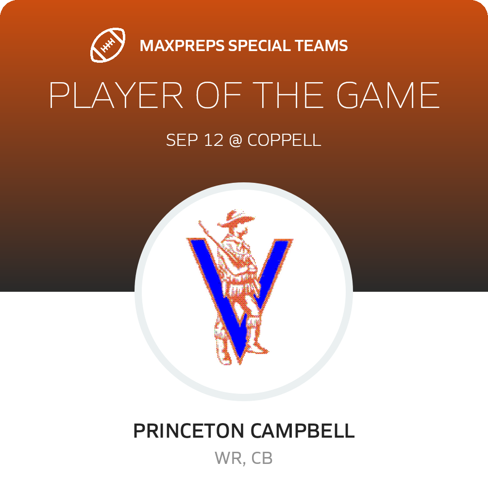 #5 Princeton Campbell Player of the Game badge