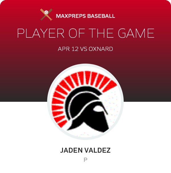 #22 Jaden Valdez Player of the Game badge