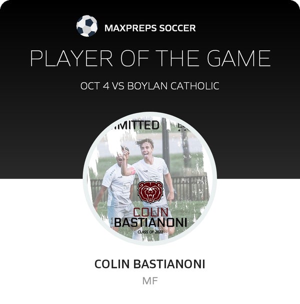 #23 Colin Bastianoni Player of the Game badge