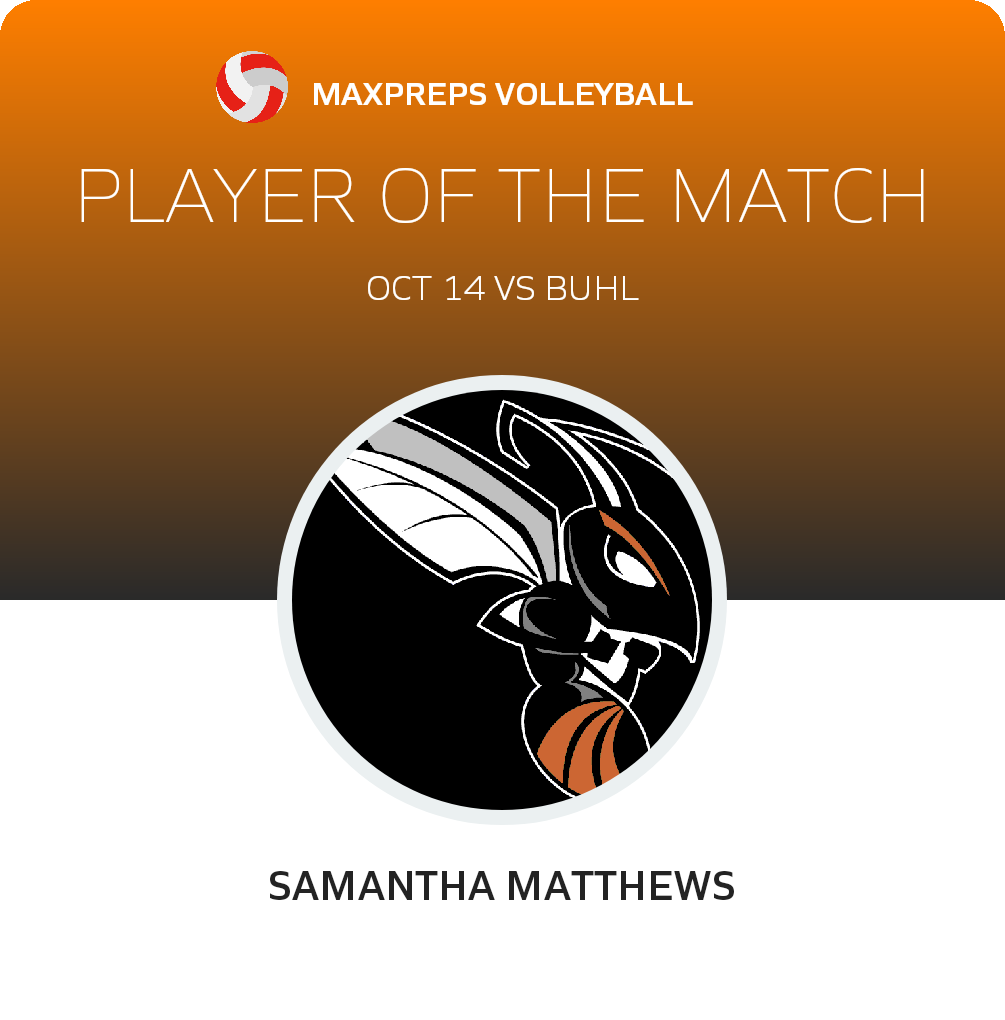 #5 Samantha Matthews Player of the Game badge