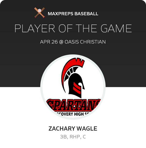 #18 Zachary Wagle Player of the Game badge