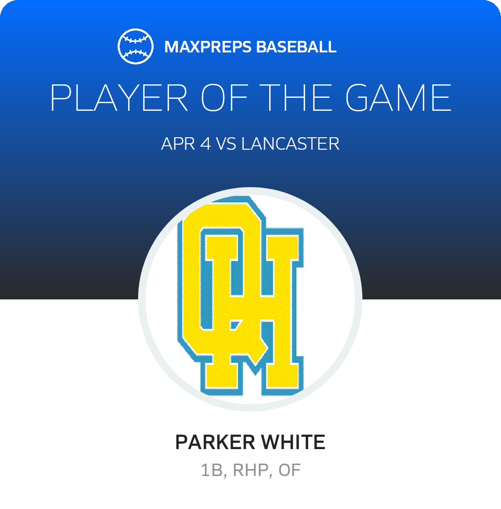 #27 Parker White Player of the Game badge