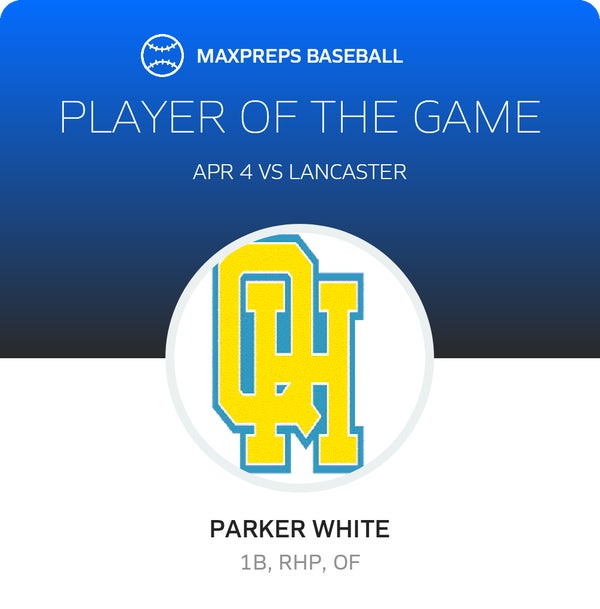 #27 Parker White Player of the Game badge