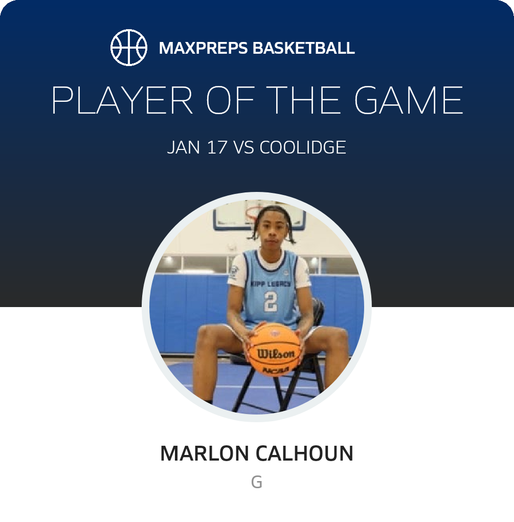#2 Marlon Calhoun Player of the Game badge