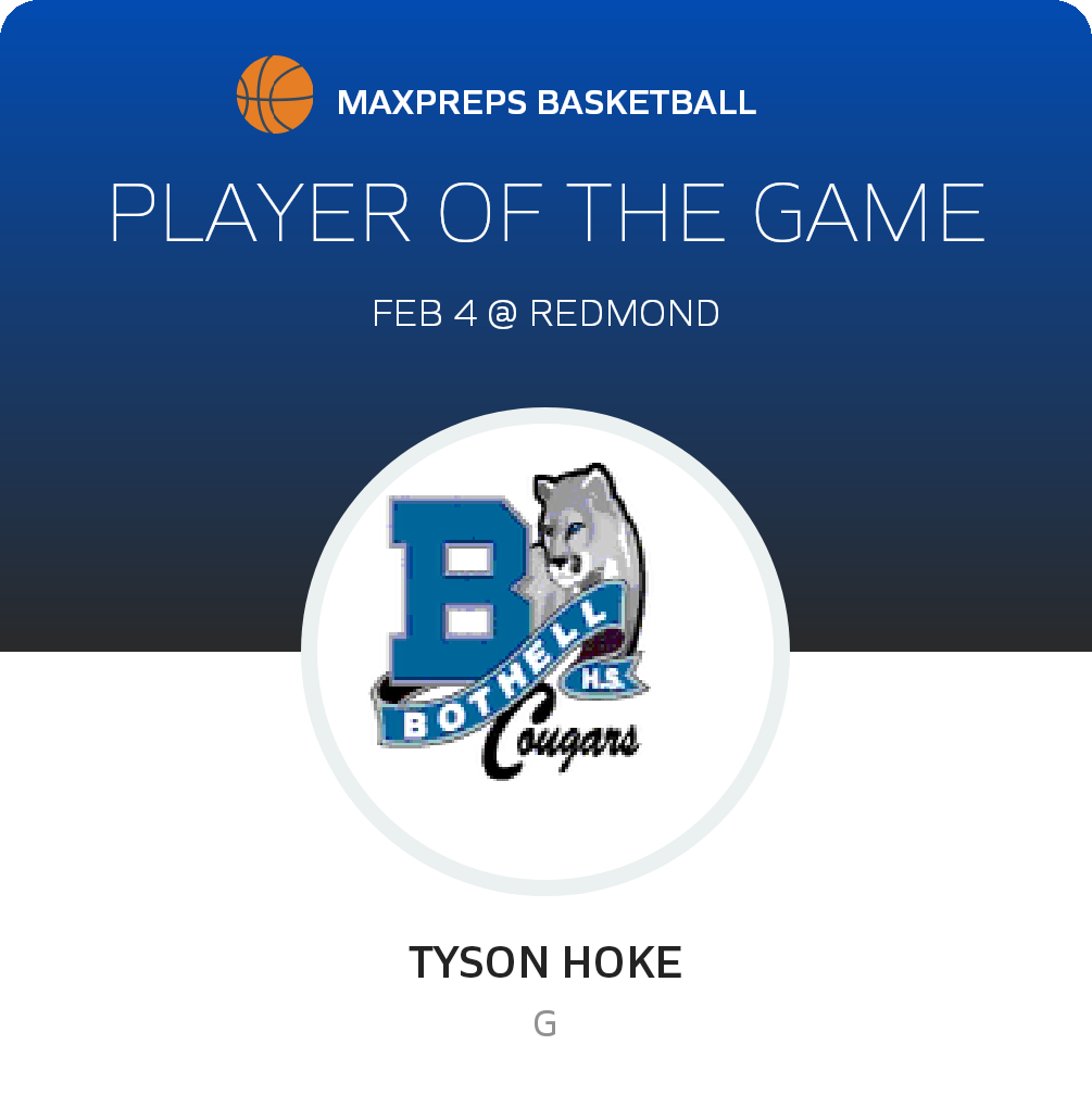 #3 Tyson Hoke Player of the Game badge