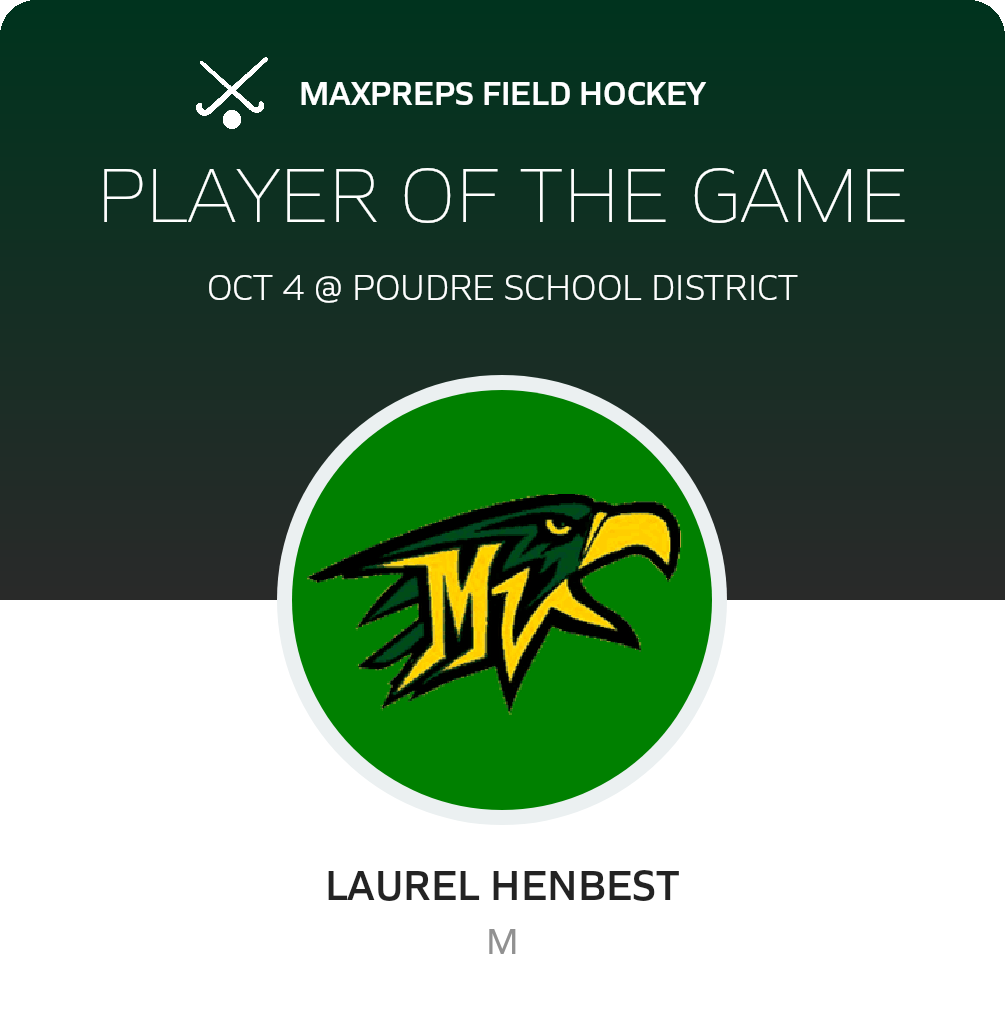 #12 Laurel Henbest Player of the Game badge