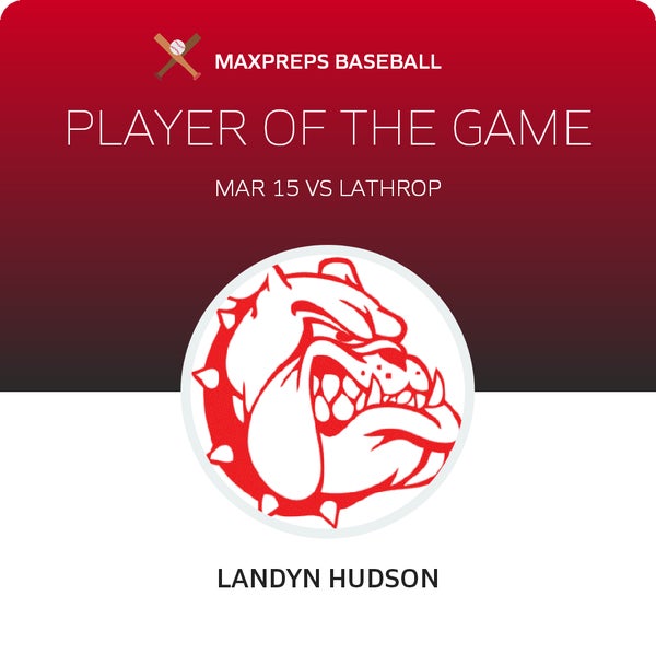 #4 Landyn Hudson Player of the Game badge
