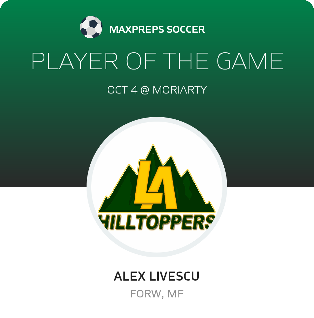 #15 Alex Livescu Player of the Game badge