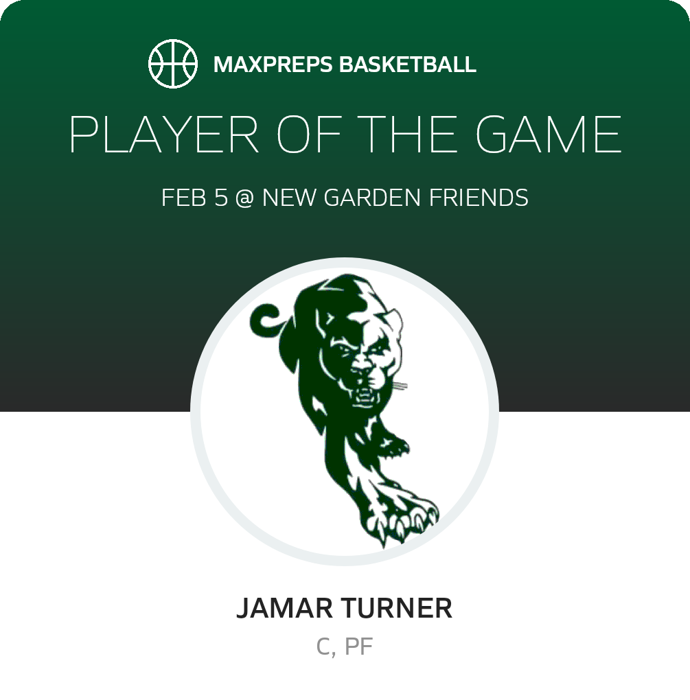 #0 Jamar Turner Player of the Game badge