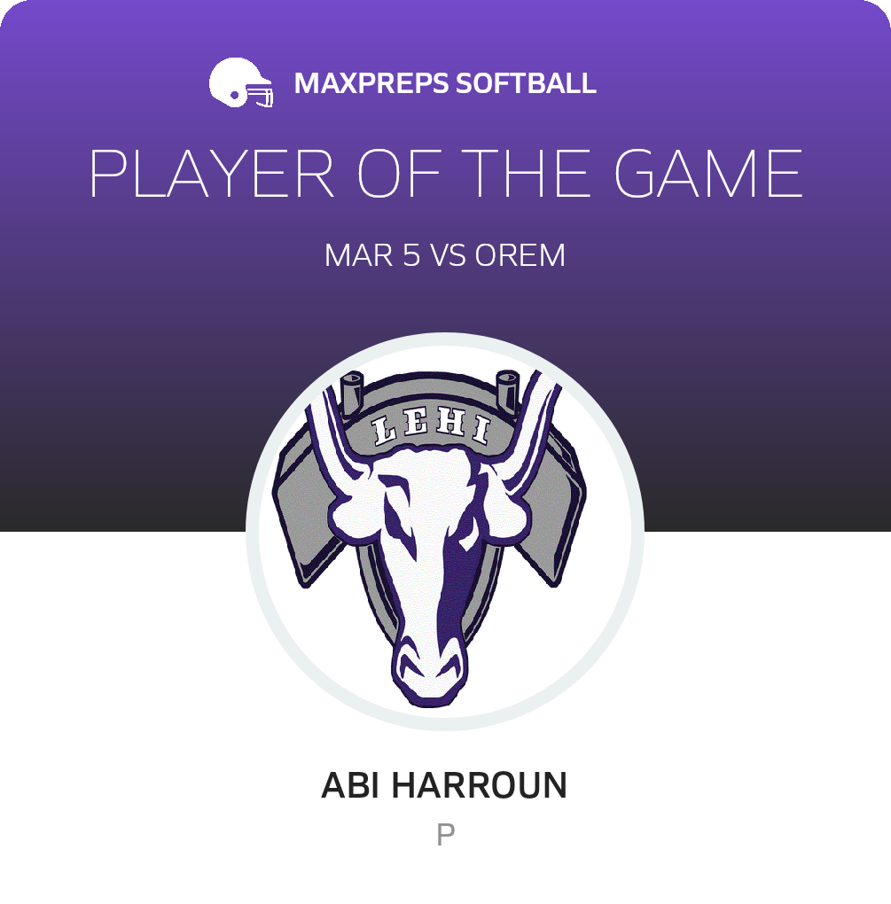 #11 Abbi Harroun Player of the Game badge