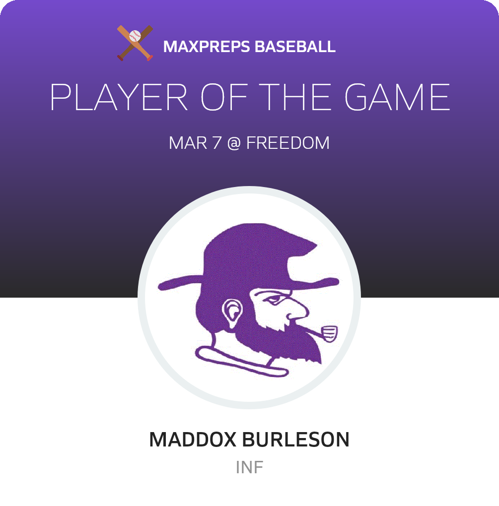 #2/6 Maddox Burleson Player of the Game badge