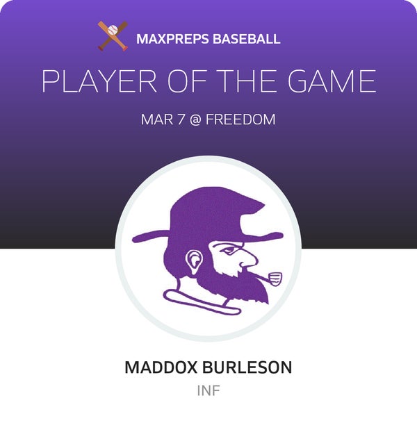 #2/6 Maddox Burleson Player of the Game badge
