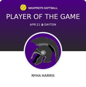 #9 Nyha Harris Player of the Game badge
