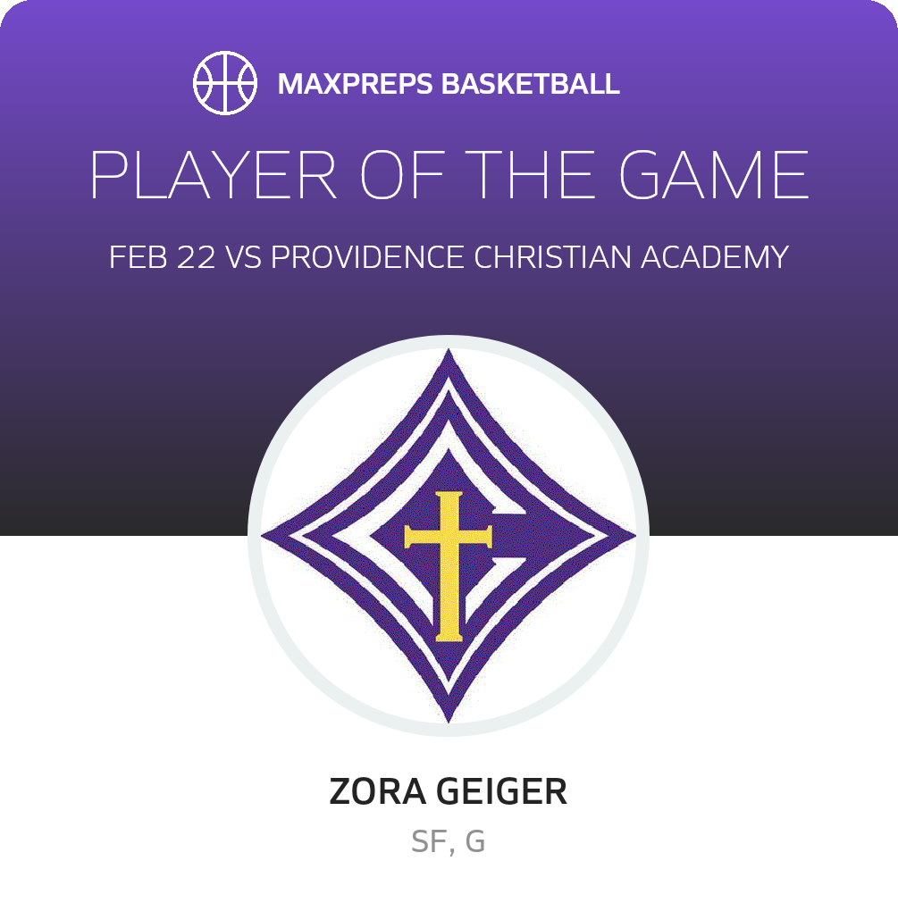 #10 Zora Geiger Player of the Game badge