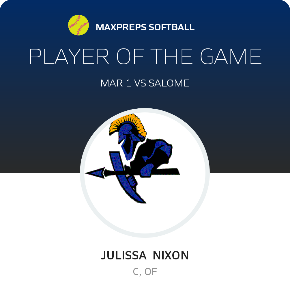 #12 Julissa  Nixon Player of the Game badge