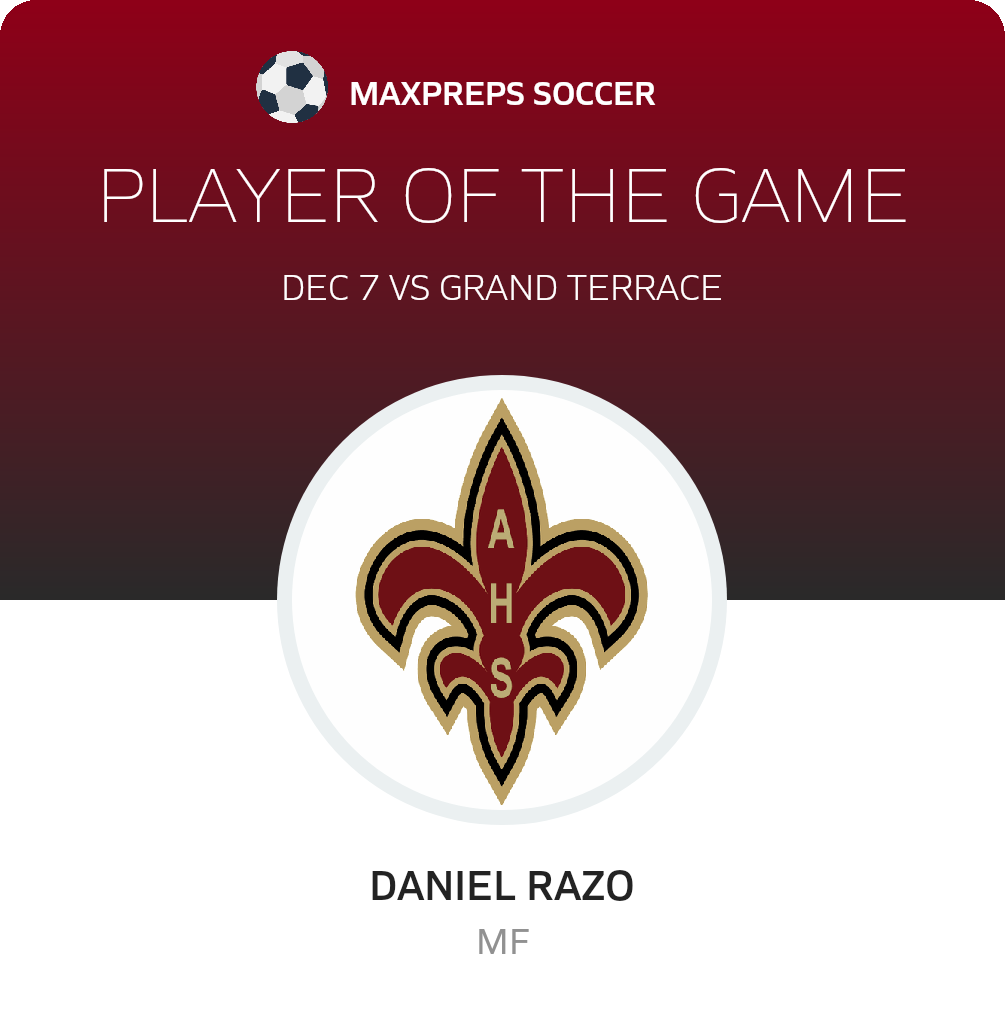 #17 Daniel Razo Player of the Game badge