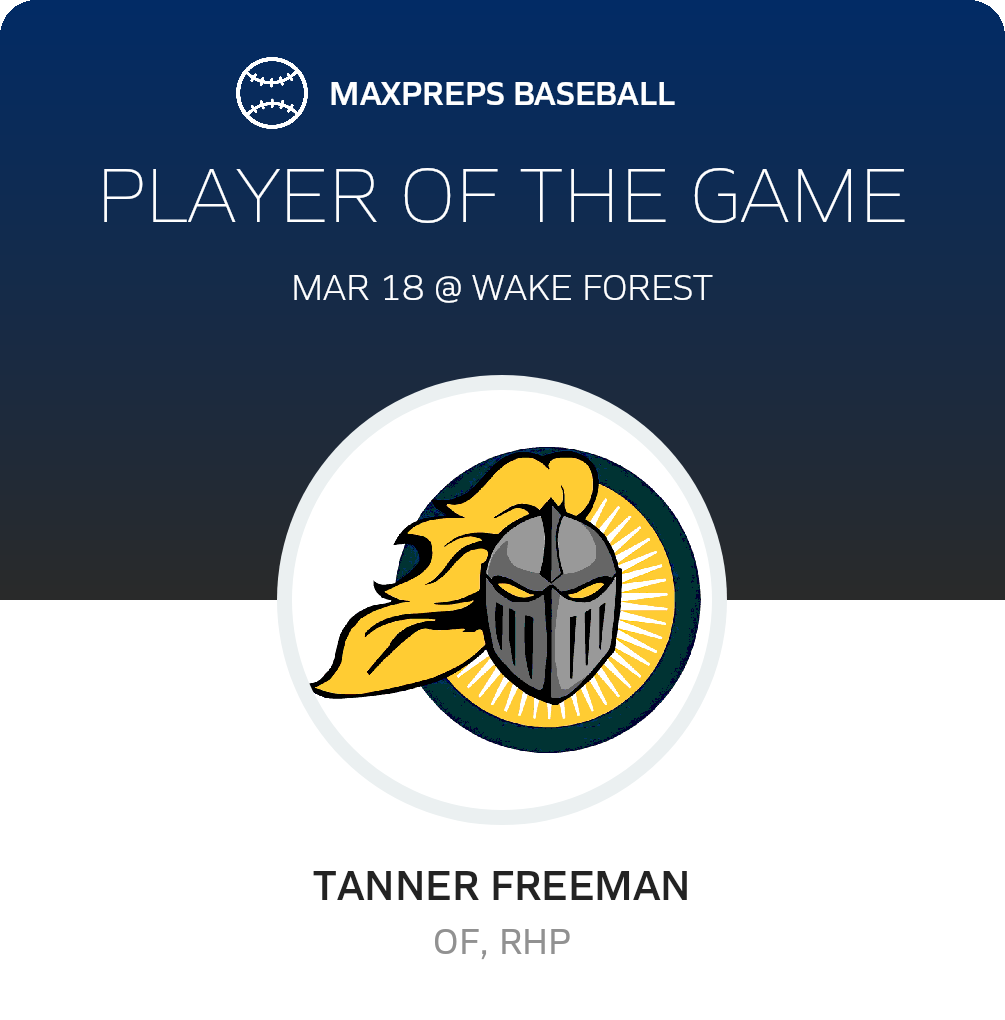 #12 Tanner Freeman Player of the Game badge