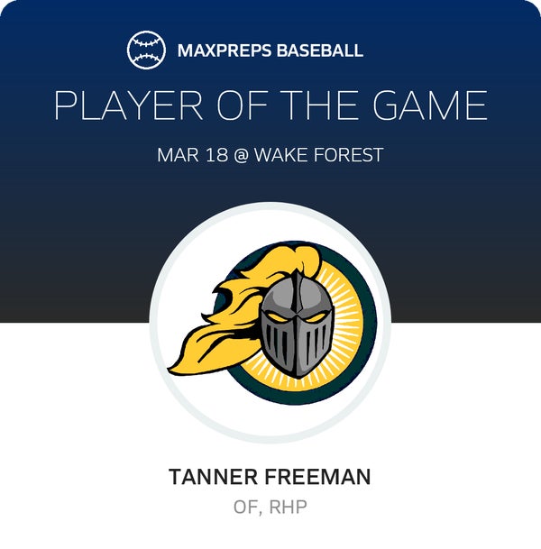 #12 Tanner Freeman Player of the Game badge