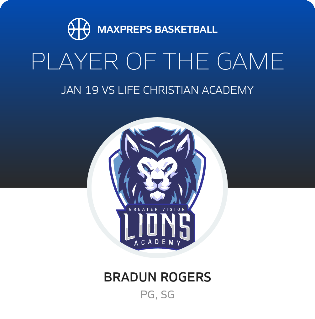 Life Christian Academy vs Greater Vision Academy | Basketball | 1/19