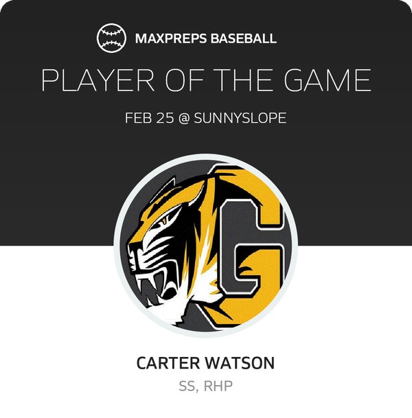 #1 Carter Watson Player of the Game badge