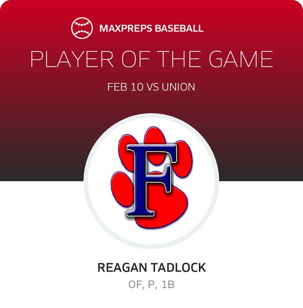 #2 Reagan Tadlock Player of the Game badge