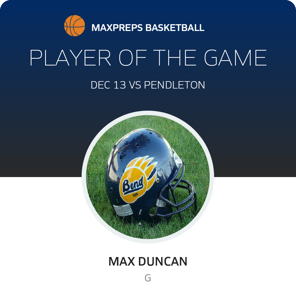 #5 Max Duncan Player of the Game badge