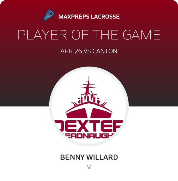#3 Benny Willard Player of the Game badge