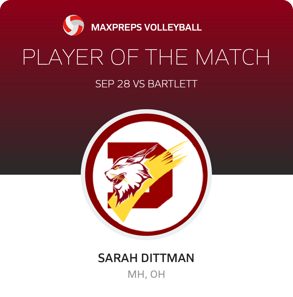 #5 Sarah Dittman Player of the Game badge