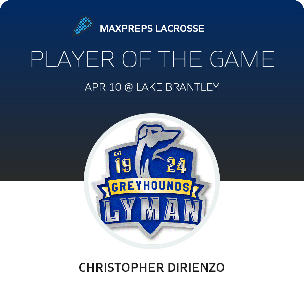 #1 C. Dirienzo Player of the Game badge