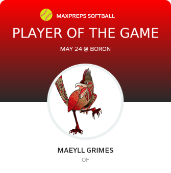 #25 Maeyll Grimes Player of the Game badge
